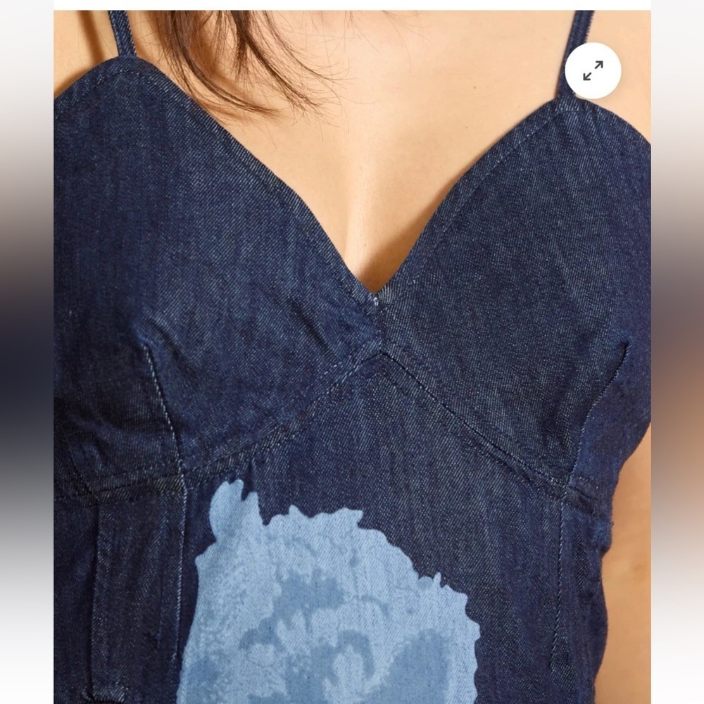 Sundance Sharon Denim Midi dress flower blue - Picture 3 of 5